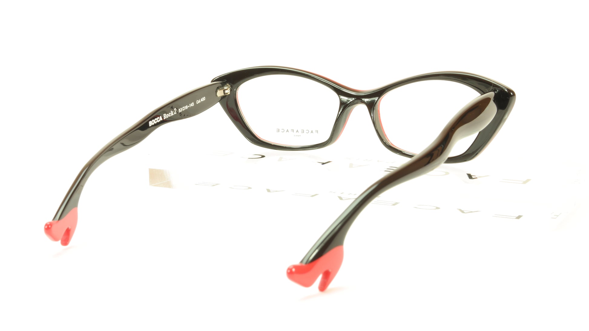 Face A Face Bocca Rock 2 Col. 400 Black Red Eyeglasses Italy Hand Made - Frame Bay