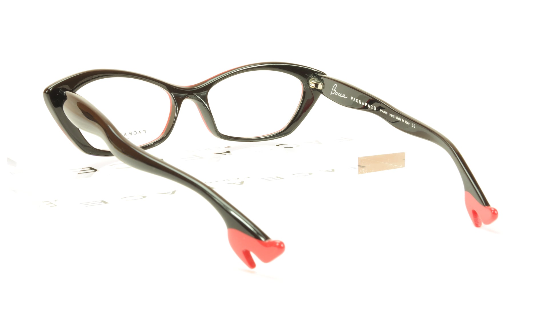 Face A Face Bocca Rock 2 Col. 400 Black Red Eyeglasses Italy Hand Made - Frame Bay