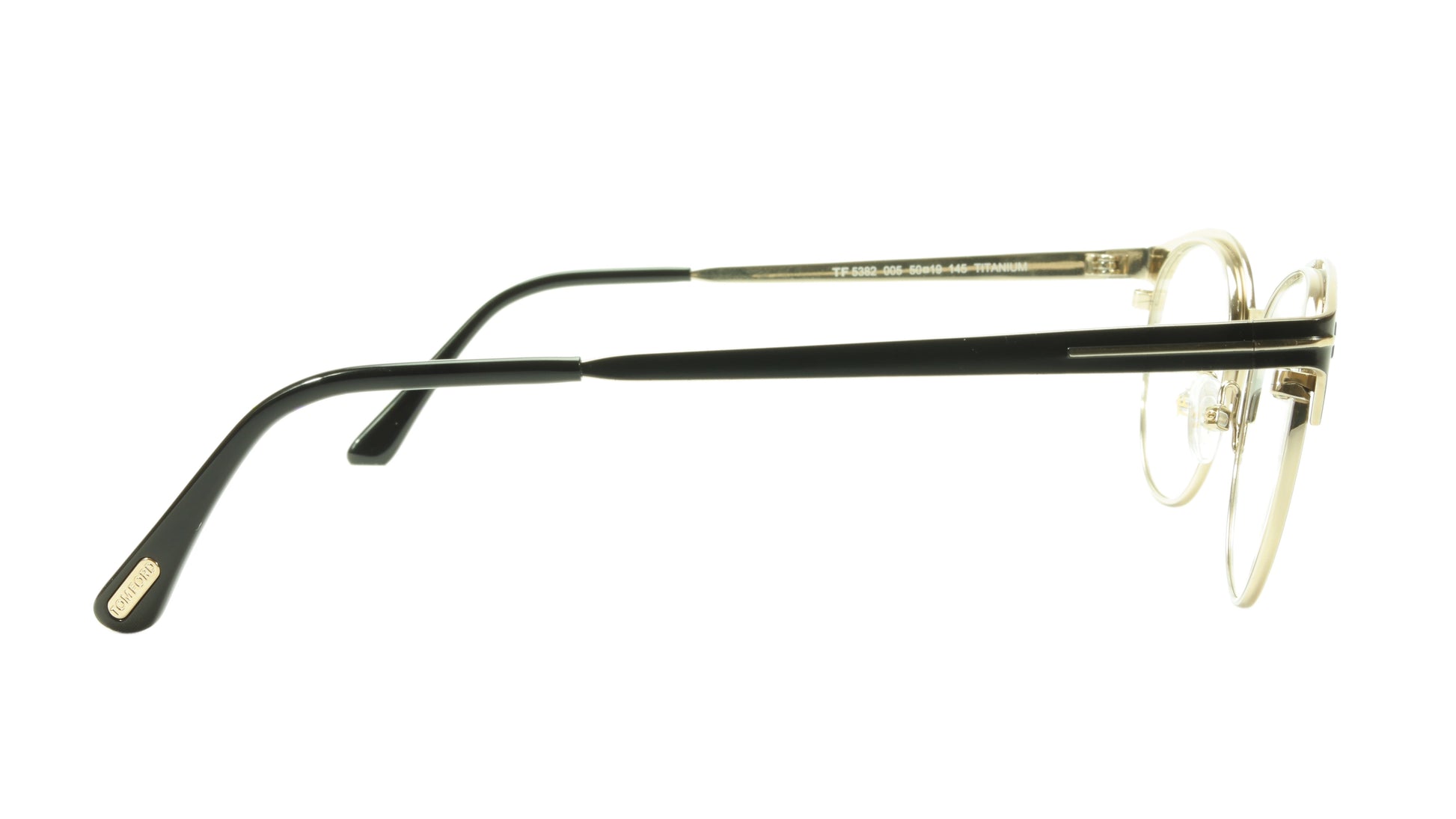 Tom Ford Eyeglasses Frame TF5382 005 Titanium Black Gold Made In Japan 50-19-145 - Frame Bay