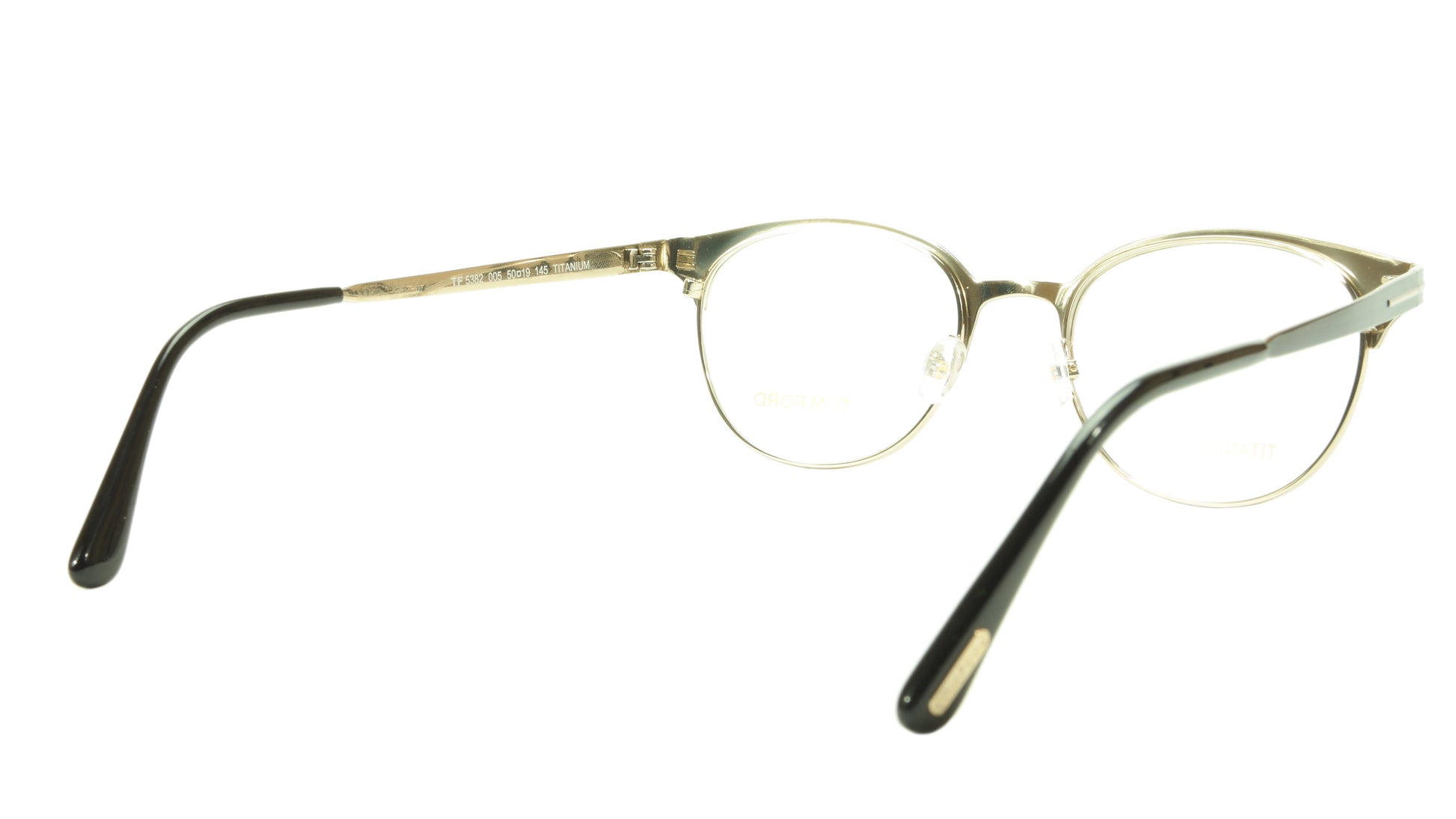 Tom Ford Eyeglasses Frame TF5382 005 Titanium Black Gold Made In Japan 50-19-145 - Frame Bay