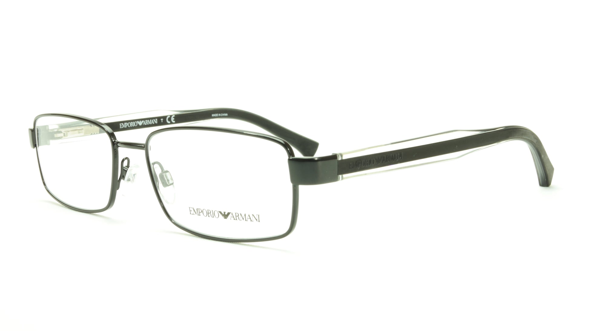 Emporio Armani EA1002 3014 Eyeglasses Frame Acetate Black Transparent Crystal - Frame Bay