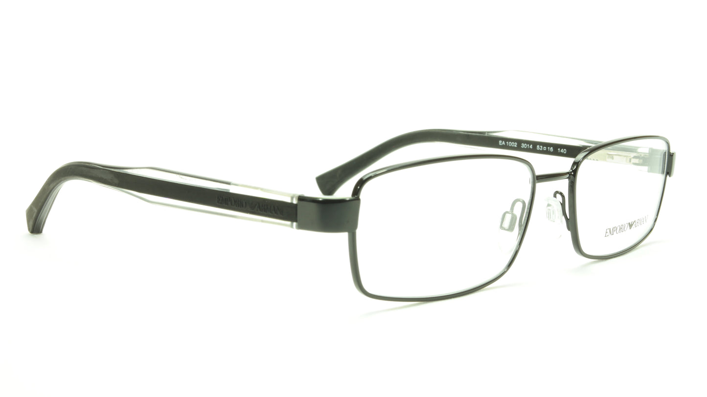 Emporio Armani EA1002 3014 Eyeglasses Frame Acetate Black Transparent Crystal - Frame Bay