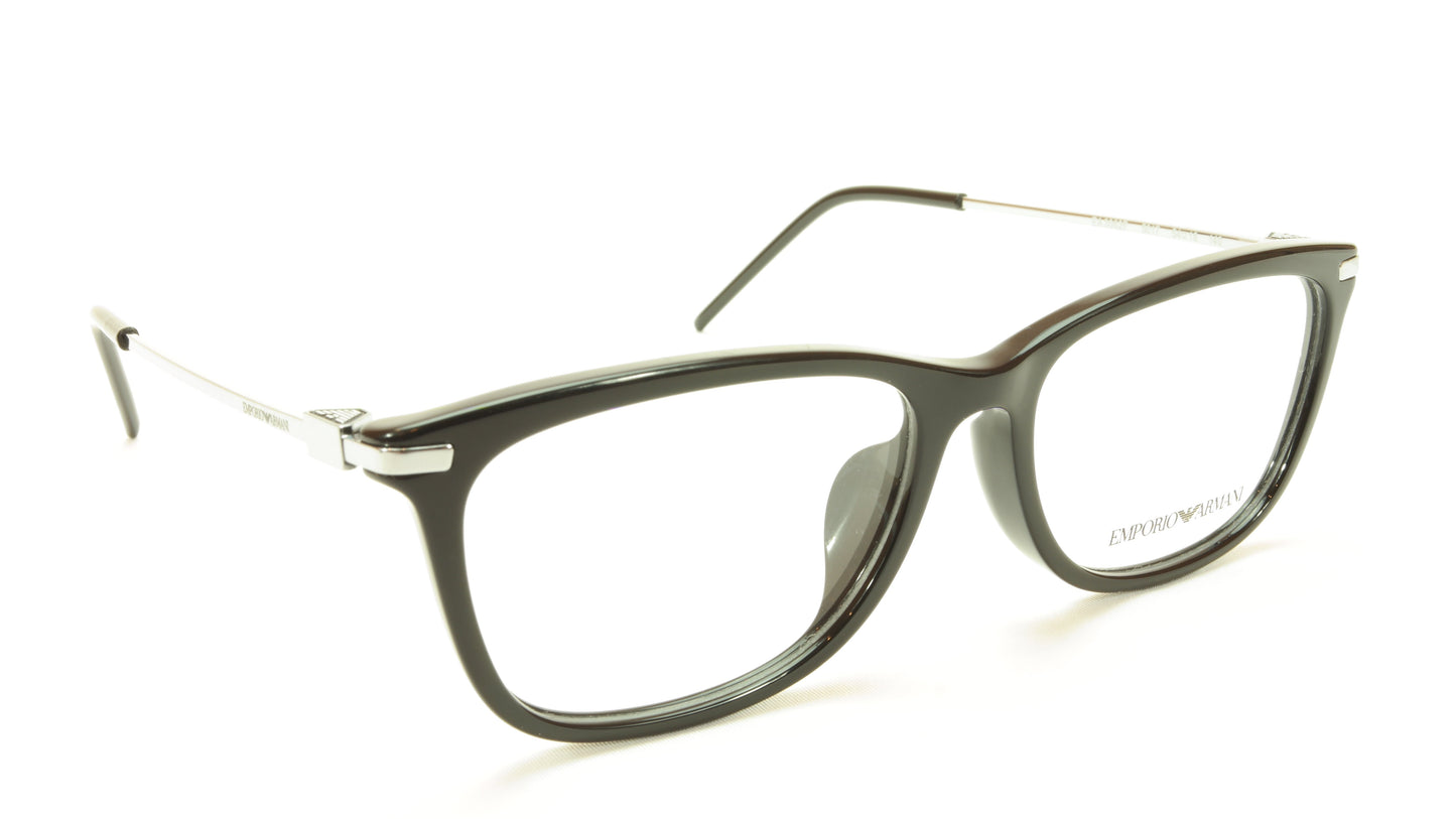 Emporio Armani EA3062F 5017 Eyeglasses Frame Acetate Metal Shiny Black Silver - Frame Bay