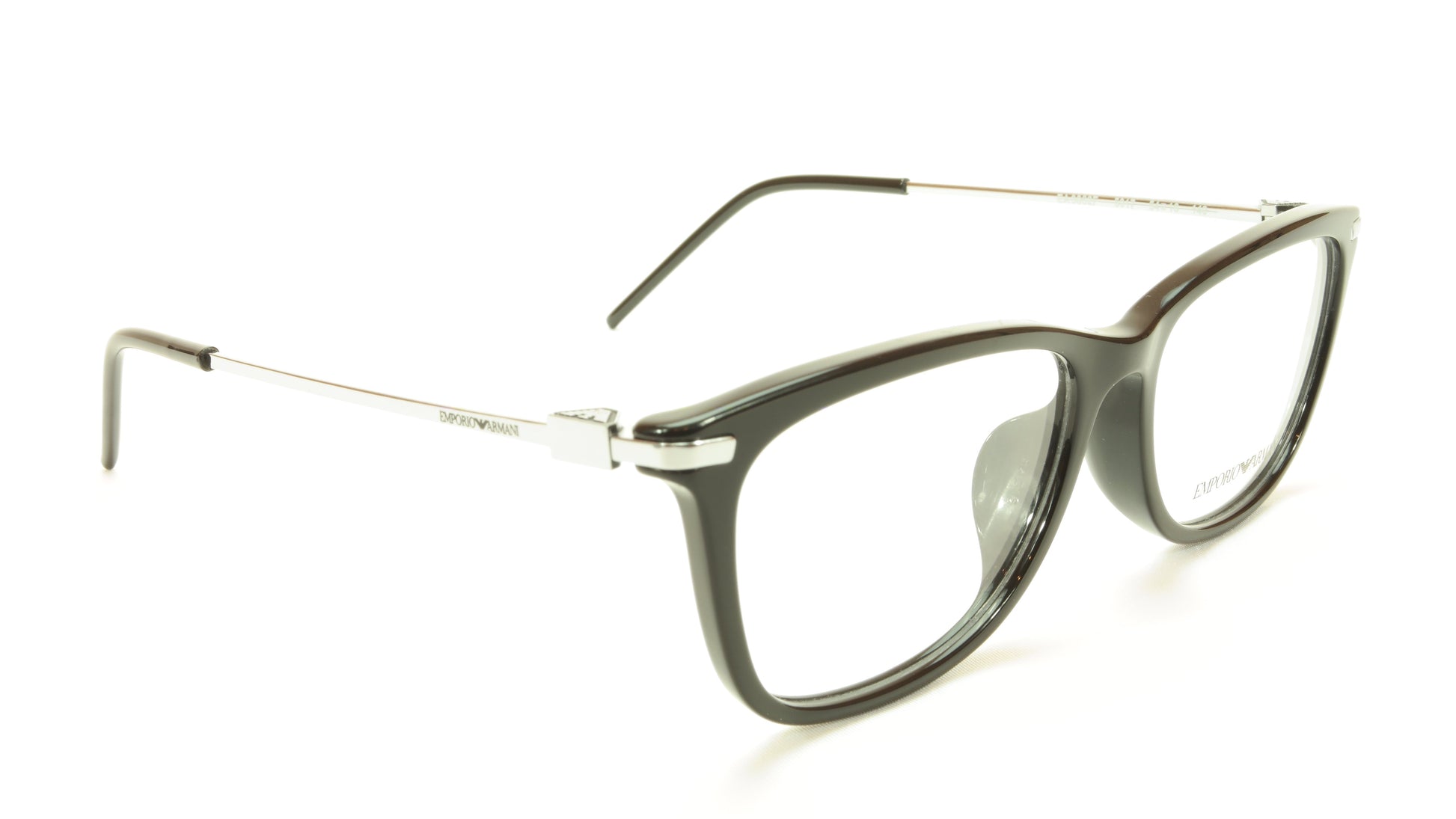 Emporio Armani EA3062F 5017 Eyeglasses Frame Acetate Metal Shiny Black Silver - Frame Bay