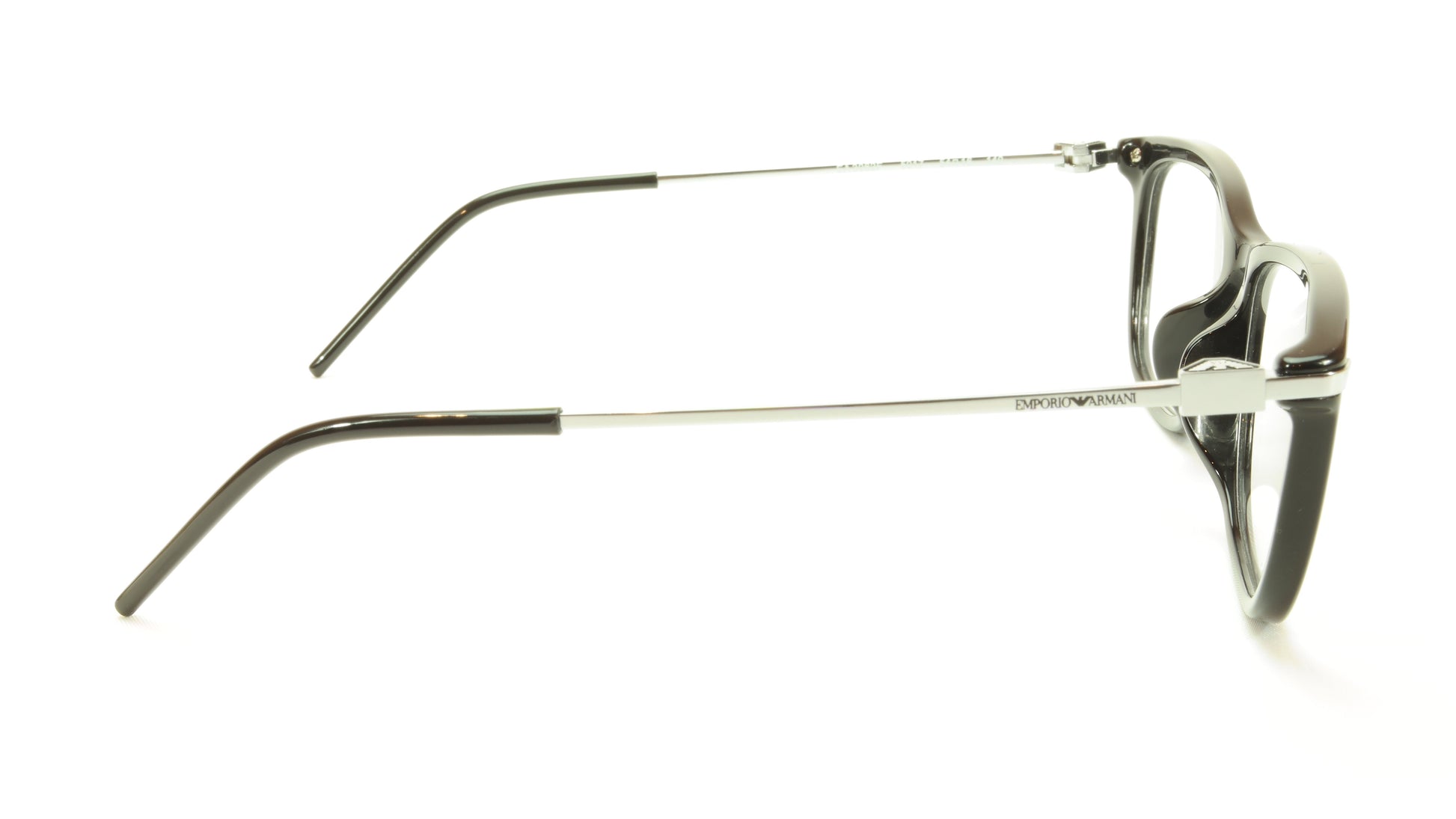 Emporio Armani EA3062F 5017 Eyeglasses Frame Acetate Metal Shiny Black Silver - Frame Bay