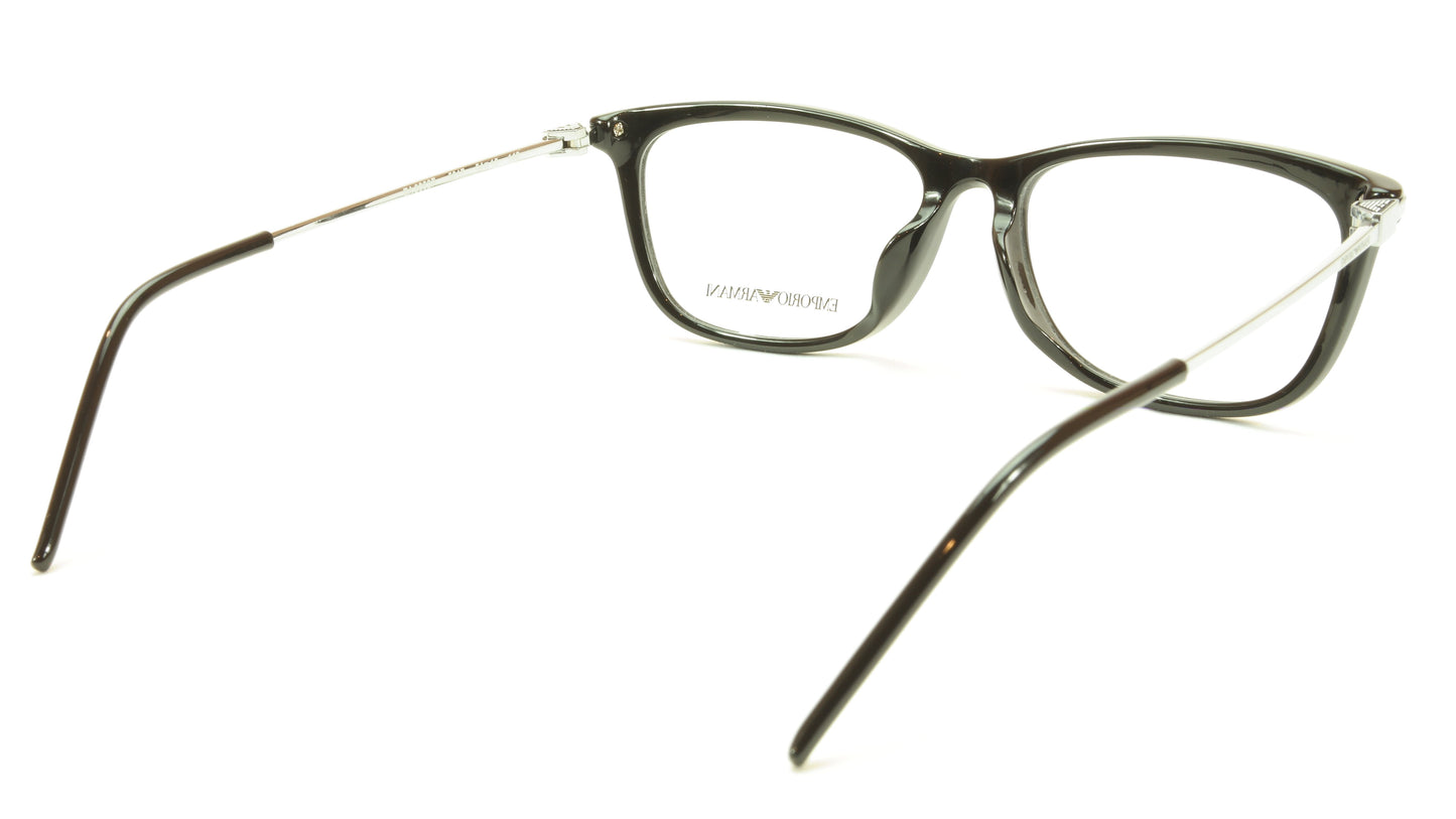 Emporio Armani EA3062F 5017 Eyeglasses Frame Acetate Metal Shiny Black Silver - Frame Bay
