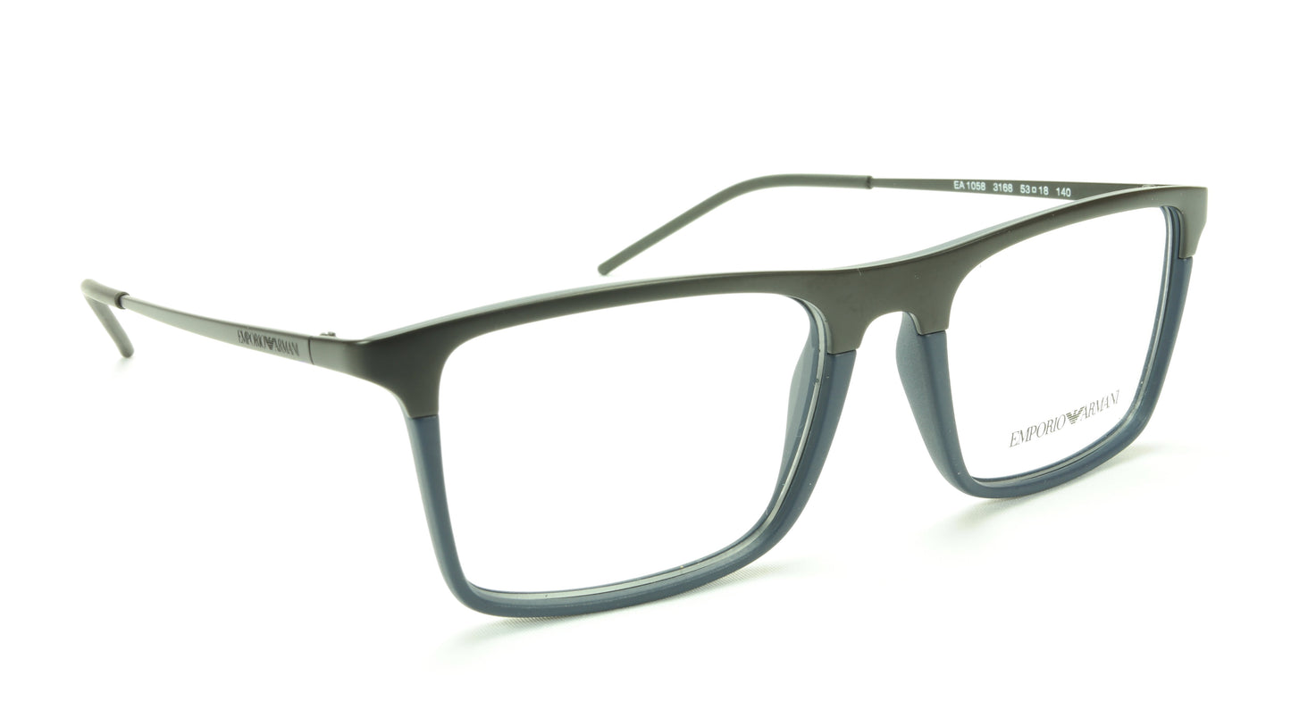 Emporio Armani EA1058 3168 Eyeglasses Frame Acetate Metal Black Blue - Frame Bay