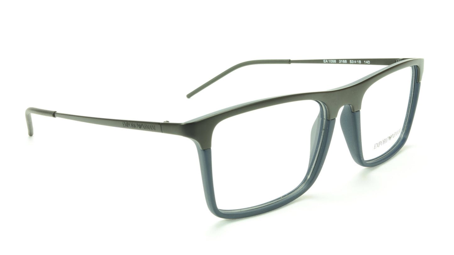 Emporio Armani EA1058 3168 Eyeglasses Frame Acetate Metal Black Blue - Frame Bay