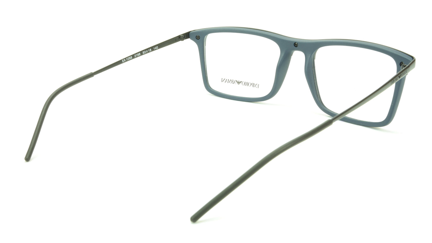 Emporio Armani EA1058 3168 Eyeglasses Frame Acetate Metal Black Blue - Frame Bay