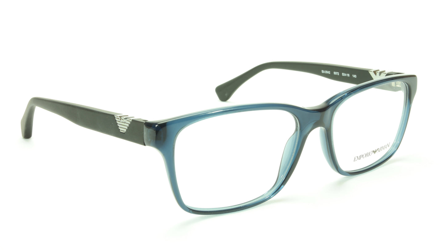 Emporio Armani EA3042 5072 Eyeglasses Frame Acetate Crystal Blue Black - Frame Bay