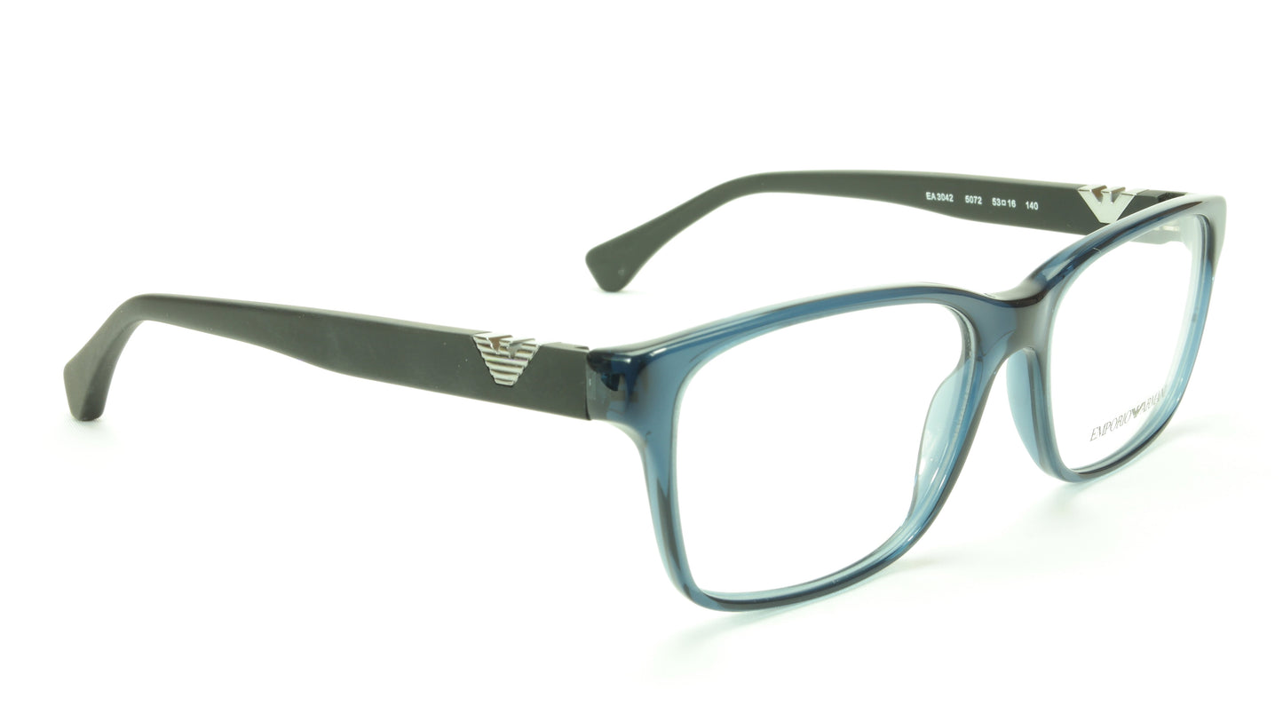 Emporio Armani EA3042 5072 Eyeglasses Frame Acetate Crystal Blue Black - Frame Bay
