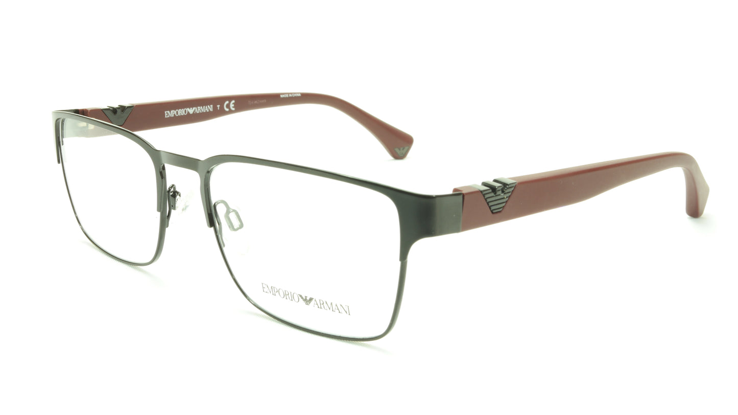Emporio Armani EA1027 3014 Eyeglasses Frame Acetate Black Dark Red - Frame Bay