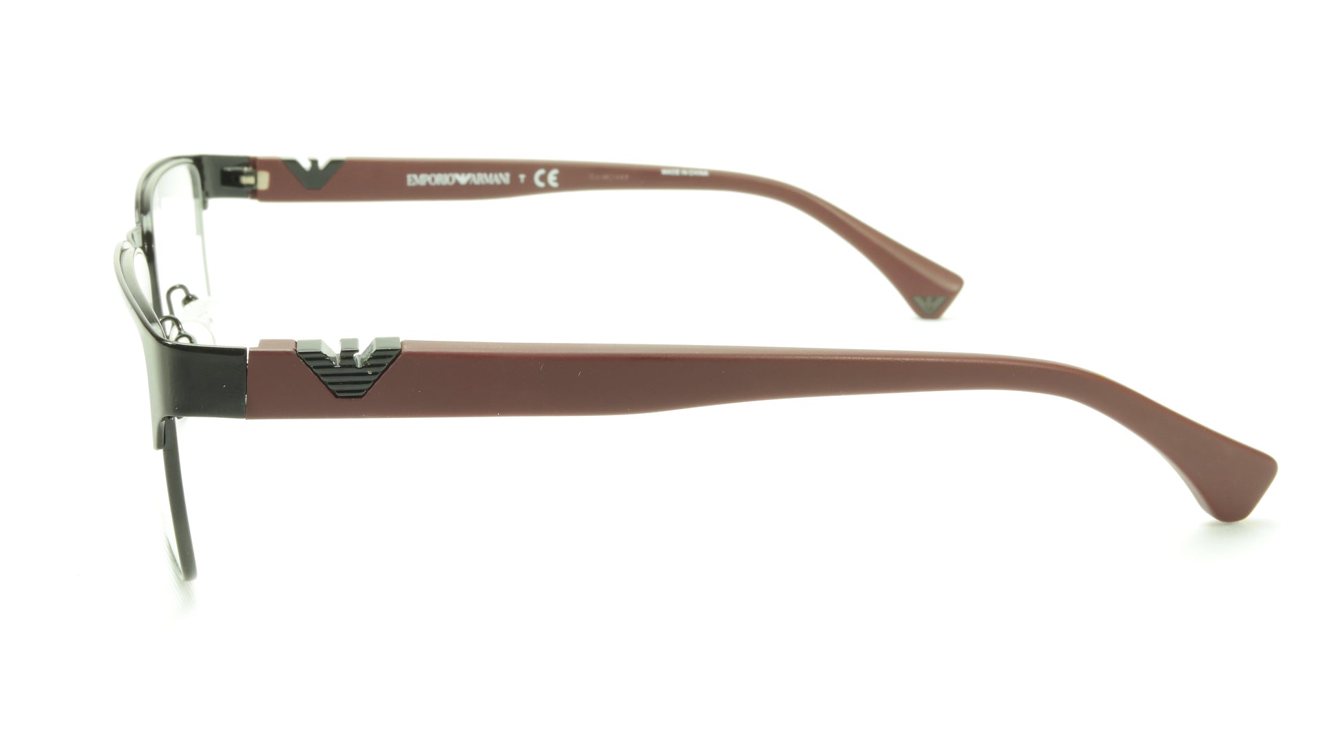 Emporio Armani EA1027 3014 Eyeglasses Frame Acetate Black Dark Red - Frame Bay