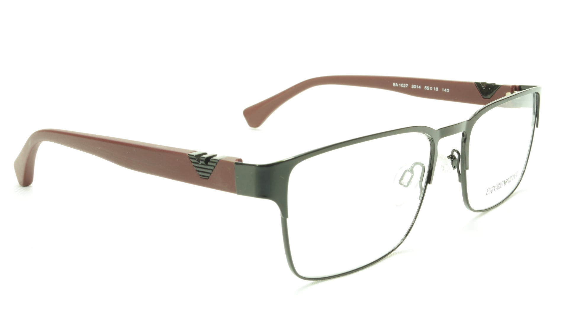 Emporio Armani EA1027 3014 Eyeglasses Frame Acetate Black Dark Red - Frame Bay