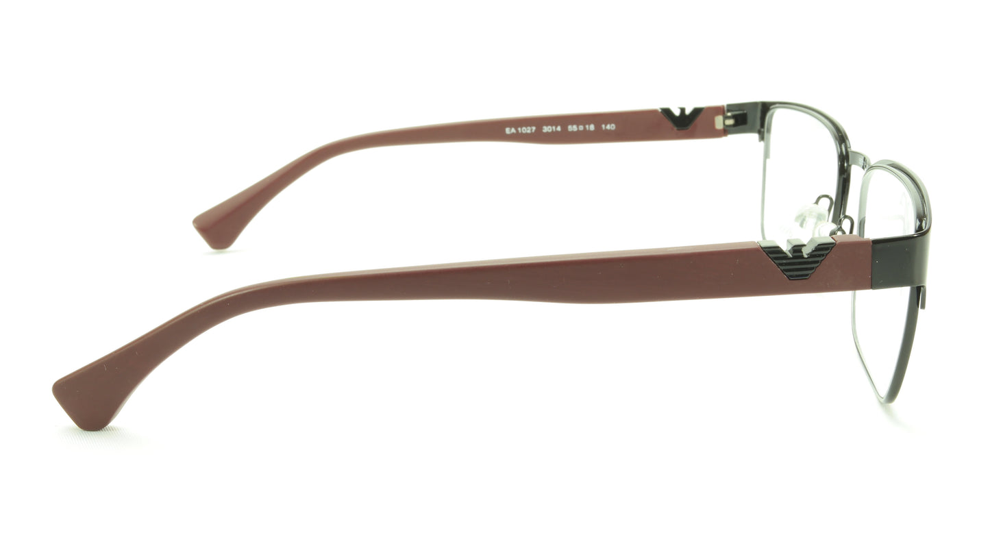 Emporio Armani EA1027 3014 Eyeglasses Frame Acetate Black Dark Red - Frame Bay