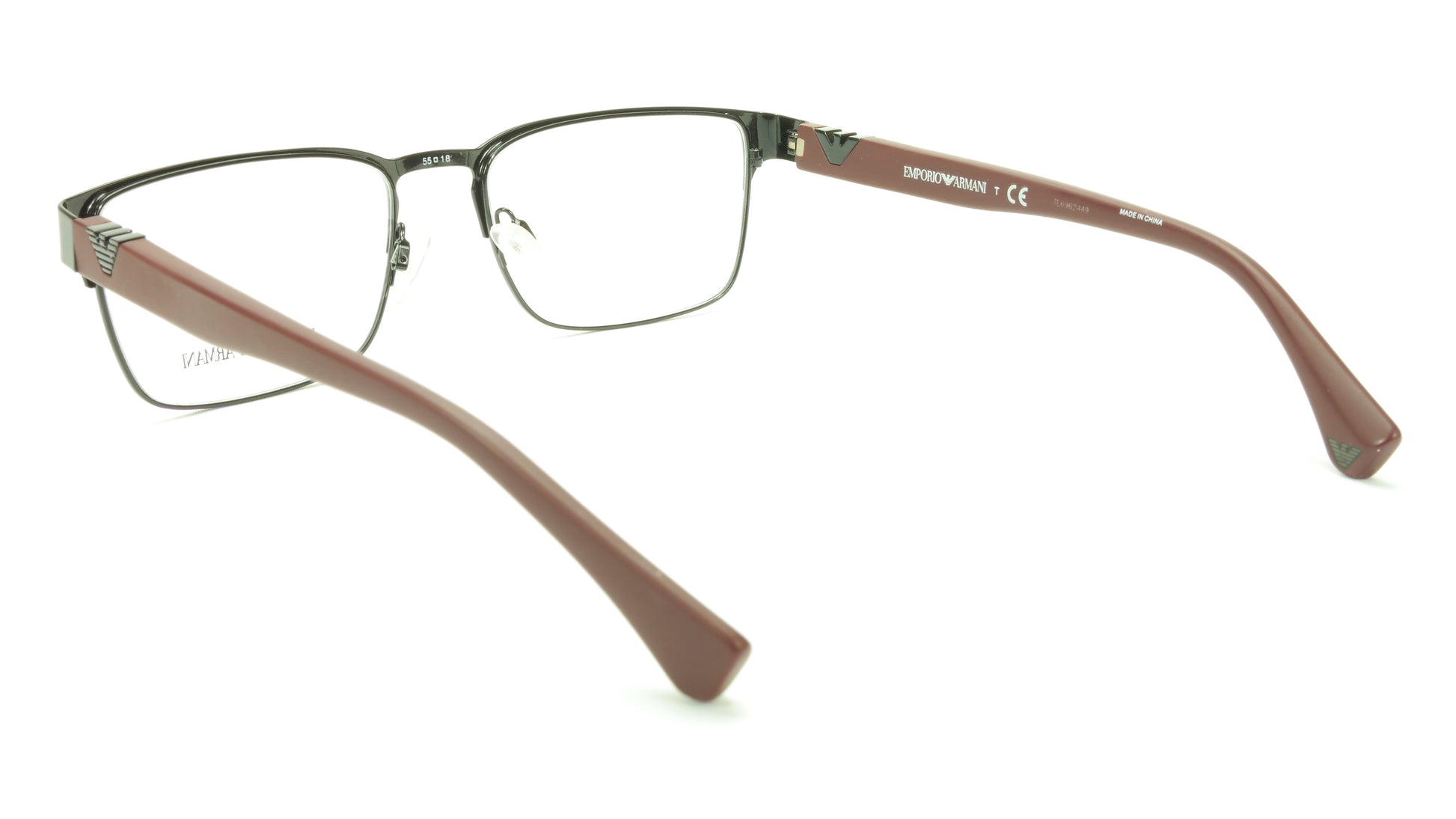 Emporio Armani EA1027 3014 Eyeglasses Frame Acetate Black Dark Red - Frame Bay