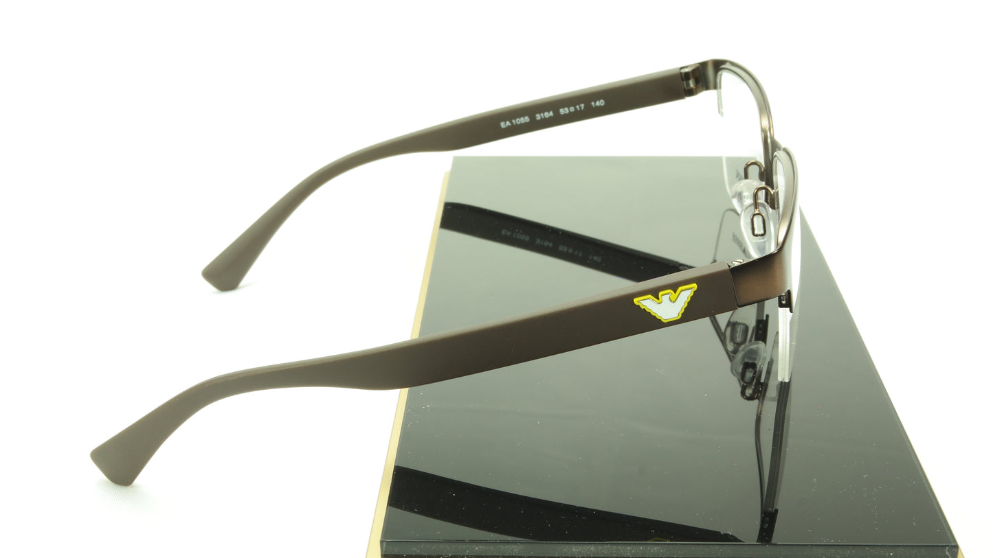 Emporio Armani EA1055 3164 Eyeglasses Frame Acetate Metal Brown - Frame Bay