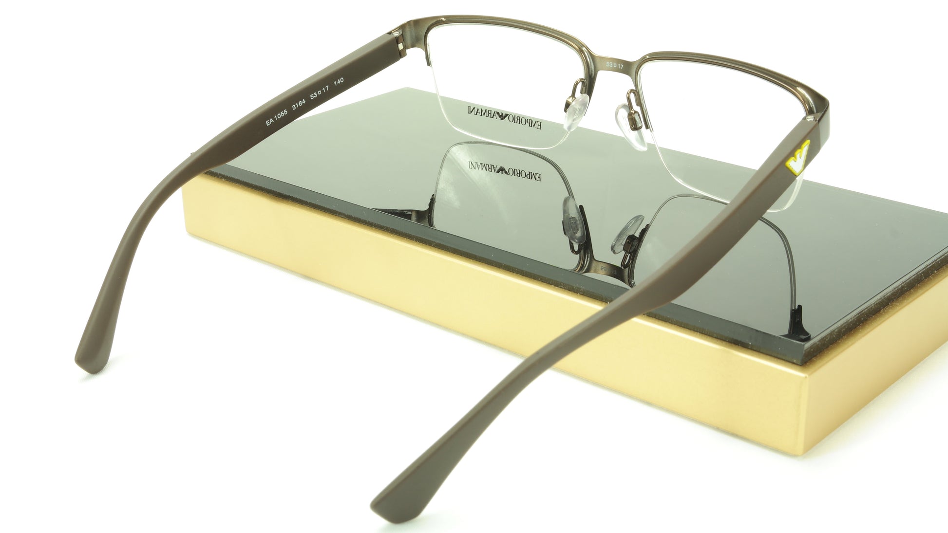 Emporio Armani EA1055 3164 Eyeglasses Frame Acetate Metal Brown - Frame Bay