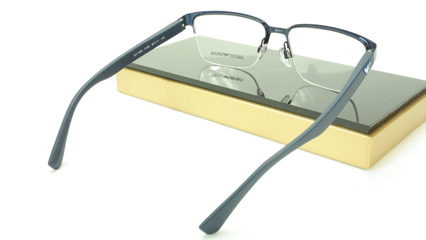 Emporio Armani EA1055 3163 Eyeglasses Frame Acetate Metal Blue - Frame Bay