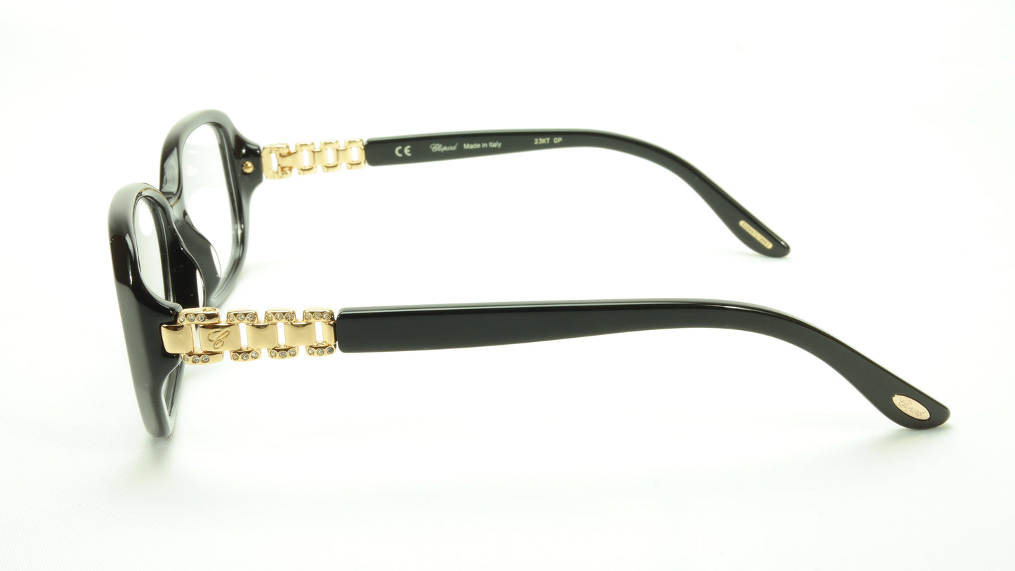 Chopard Eyeglasses Frame VCH 155S 0700 Acetate Black Gold Italy Made 53-15-135 - Frame Bay