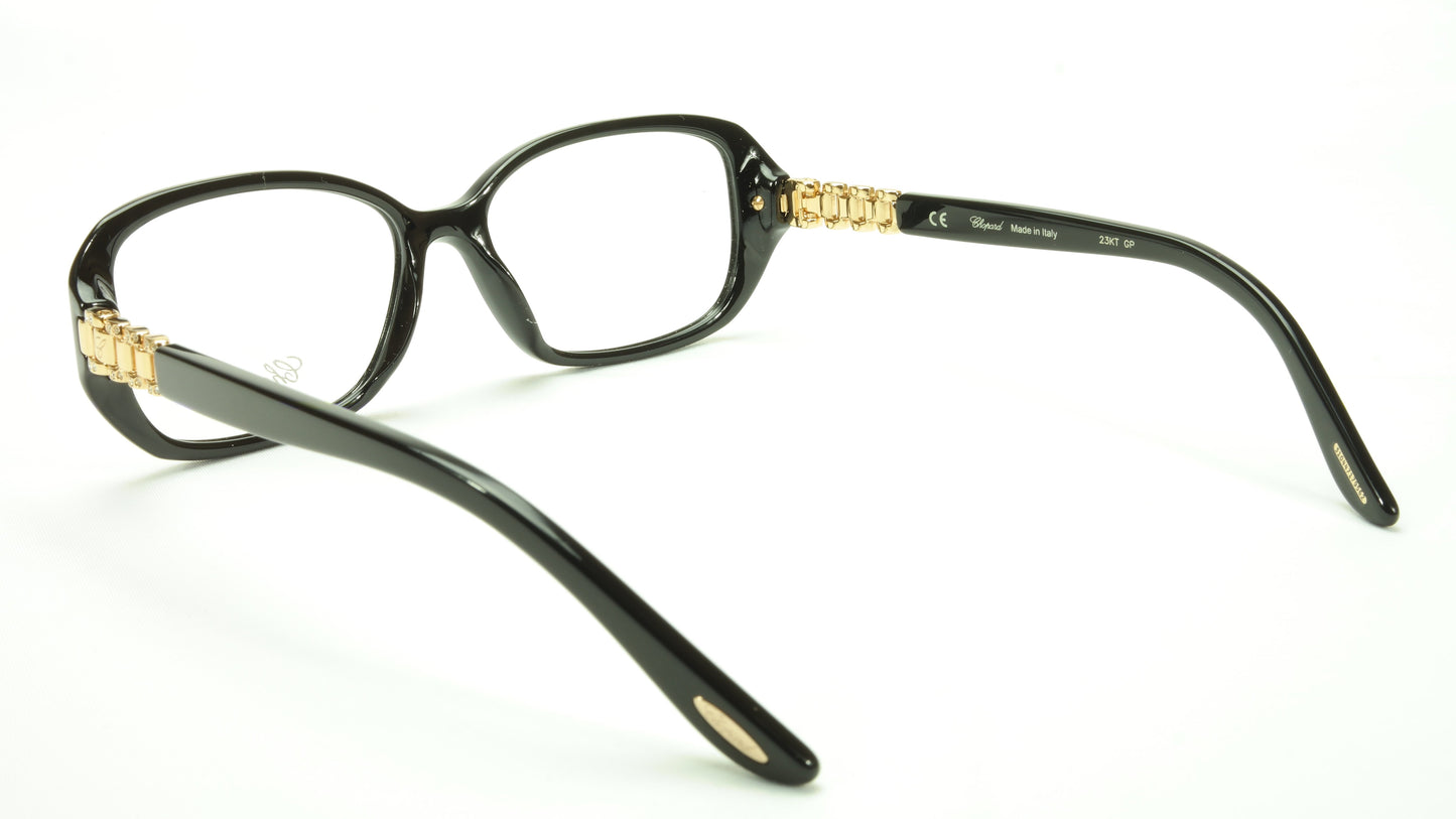 Chopard Eyeglasses Frame VCH 155S 0700 Acetate Black Gold Italy Made 53-15-135 - Frame Bay