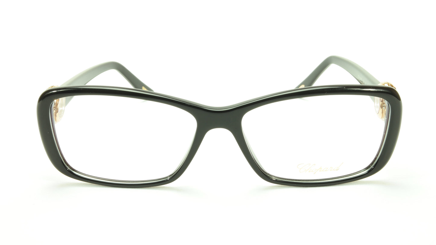 Chopard Eyeglasses Frame VCH 140S 0700 Acetate Black Gold Italy Made 55-15-140 - Frame Bay