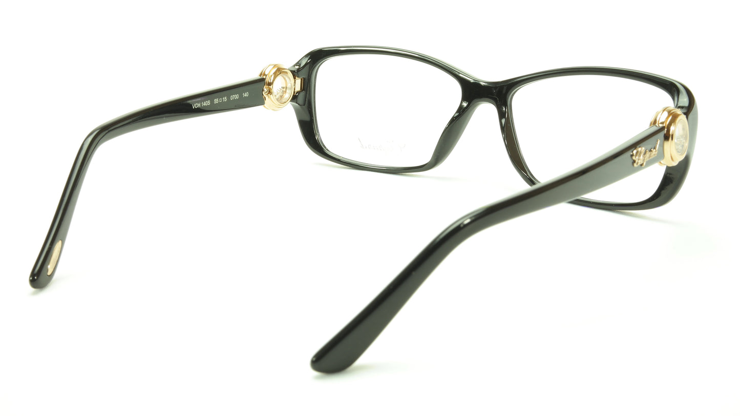 Chopard Eyeglasses Frame VCH 140S 0700 Acetate Black Gold Italy Made 55-15-140 - Frame Bay