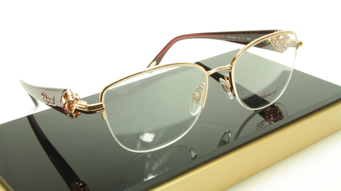 Chopard Eyeglasses Frame VCH A93G 08FC Acetate Gold Plated Italy Made 53-17-140 - Frame Bay