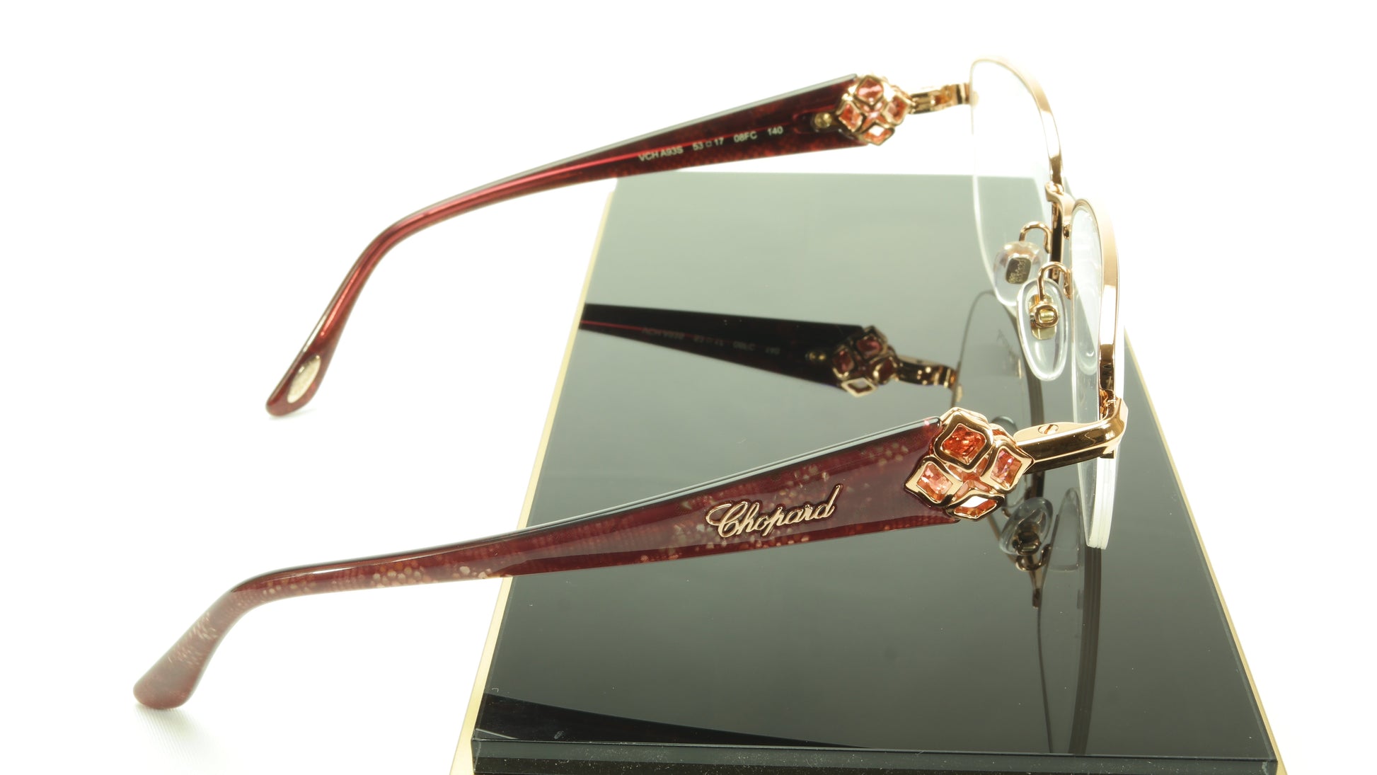 Chopard Eyeglasses Frame VCH A93G 08FC Acetate Gold Plated Italy Made 53-17-140 - Frame Bay