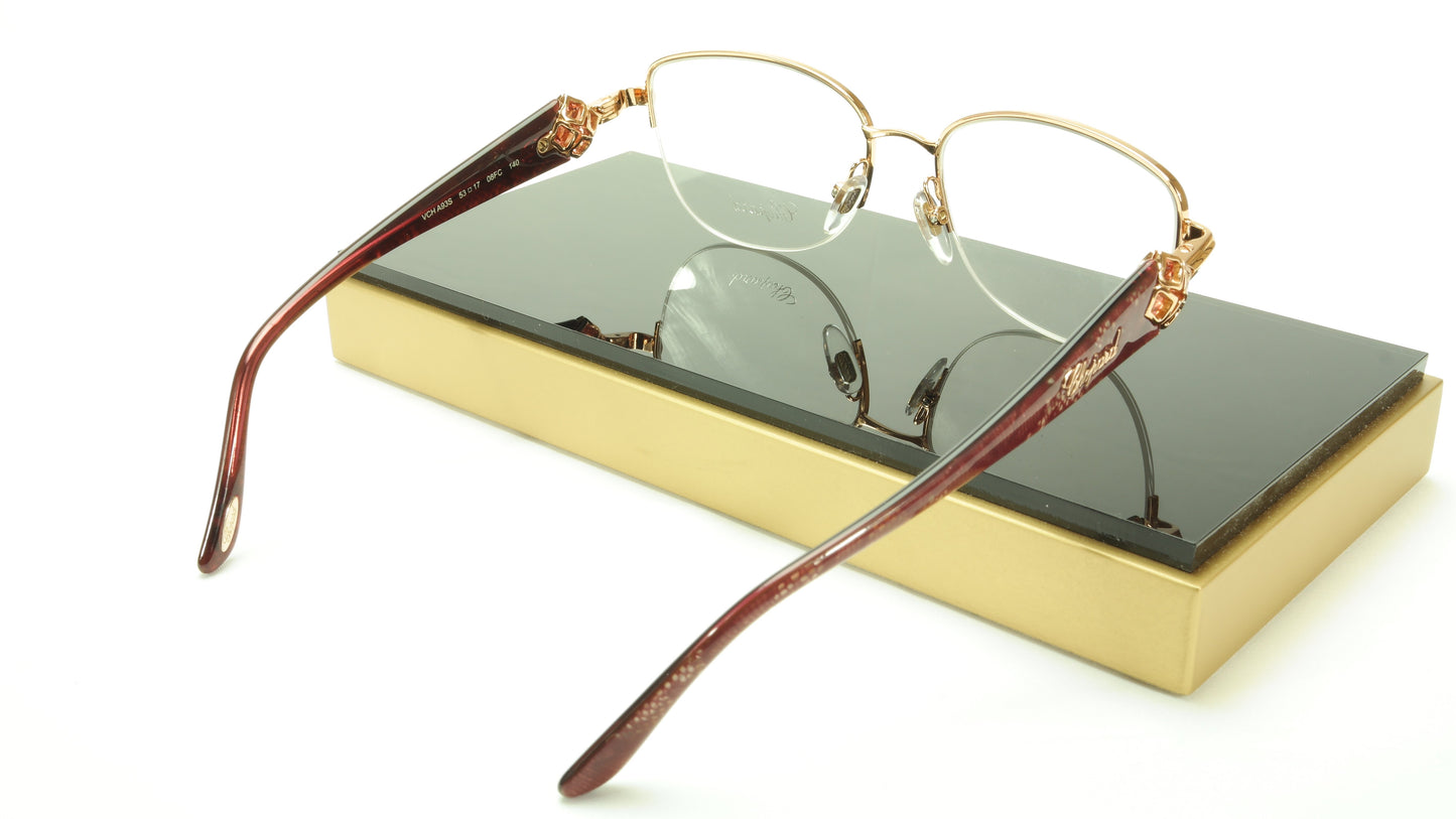 Chopard Eyeglasses Frame VCH A93G 08FC Acetate Gold Plated Italy Made 53-17-140 - Frame Bay