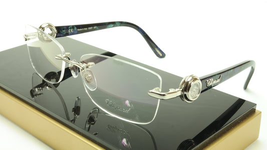 Chopard Eyeglasses Frame VCH A36S 0579 Acetate White Gold Plated Italy 57-15-140 - Frame Bay