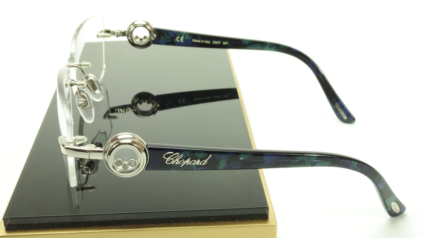 Chopard Eyeglasses Frame VCH A36S 0579 Acetate White Gold Plated Italy 57-15-140 - Frame Bay