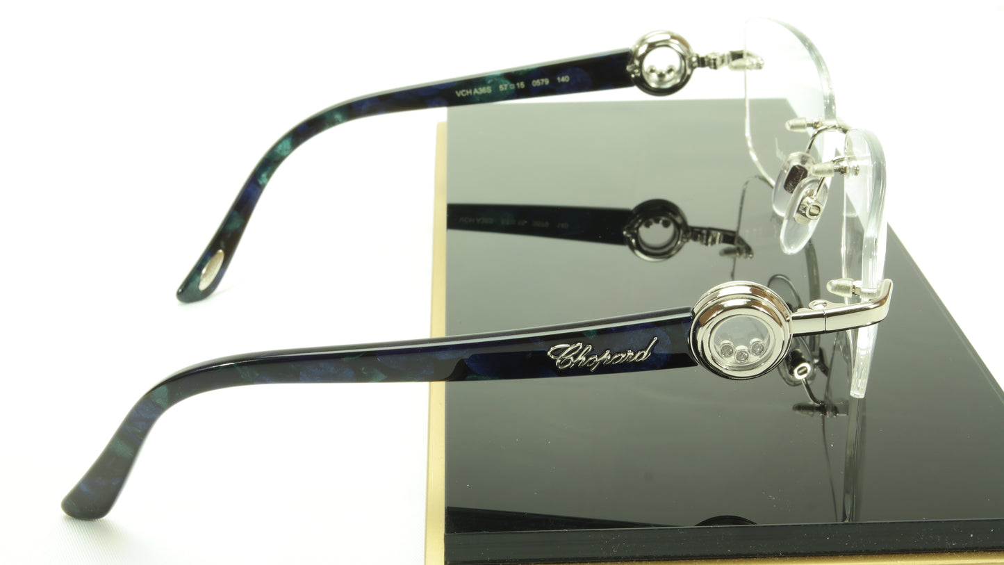 Chopard Eyeglasses Frame VCH A36S 0579 Acetate White Gold Plated Italy 57-15-140 - Frame Bay