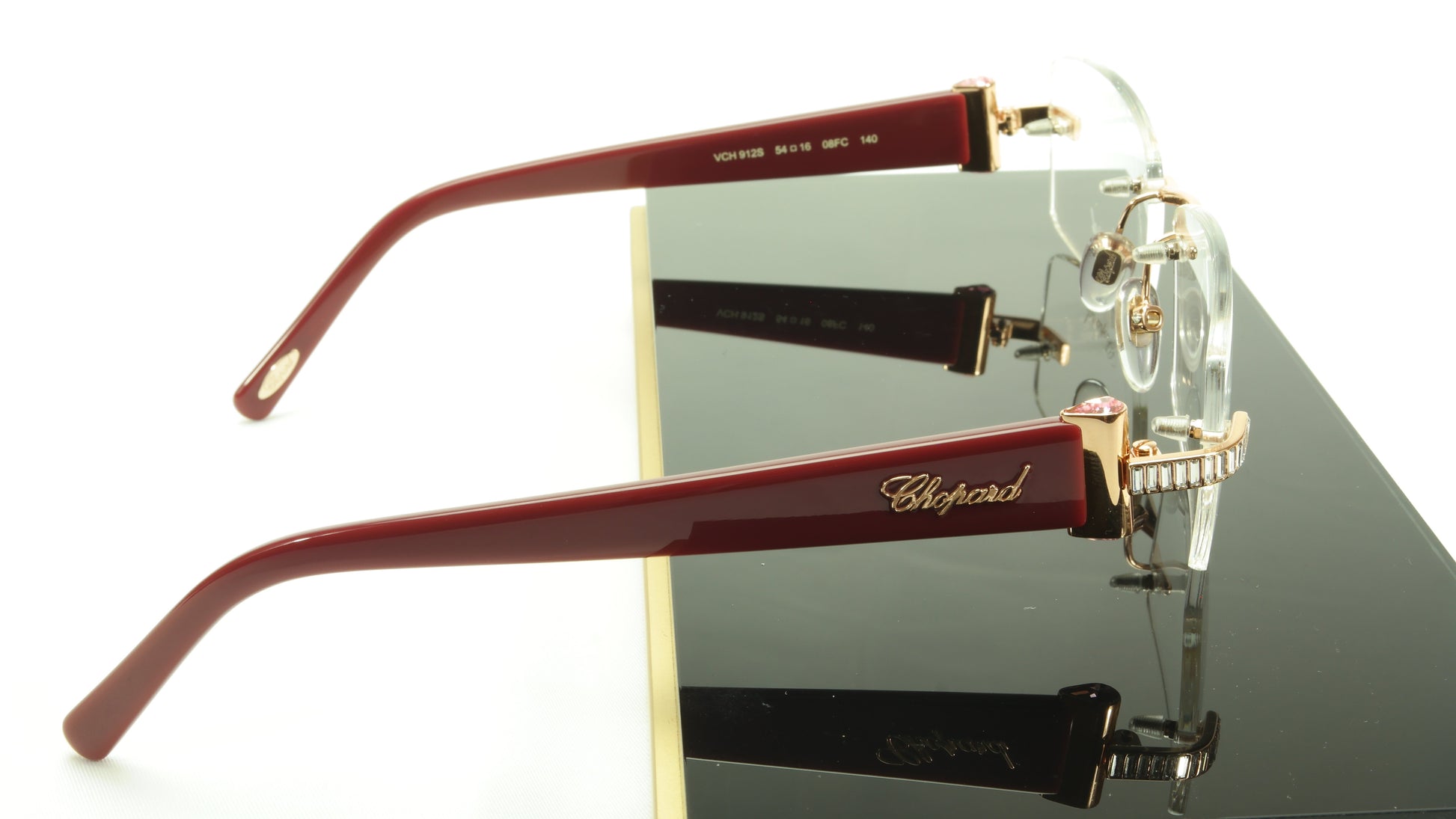 Chopard Eyeglasses Frame VCH 912S 08FC Acetate Gold Plated Italy Made 54-16-140 - Frame Bay