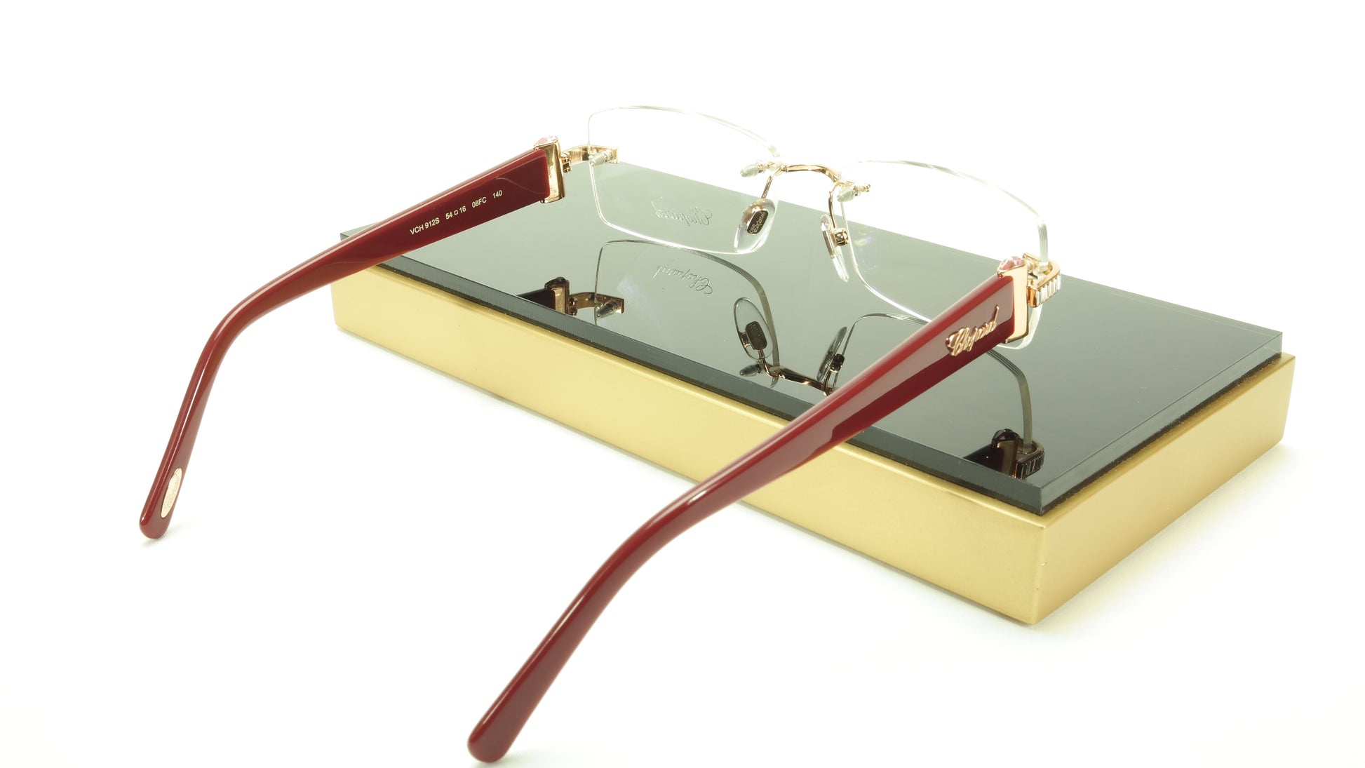 Chopard Eyeglasses Frame VCH 912S 08FC Acetate Gold Plated Italy Made 54-16-140 - Frame Bay