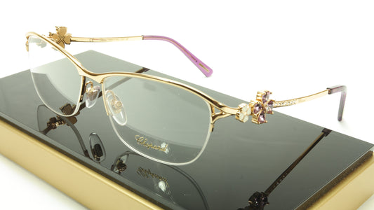 Chopard Eyeglasses Frame VCHA69S 300X Gold Purple Italy Made 55-15-130 - Frame Bay