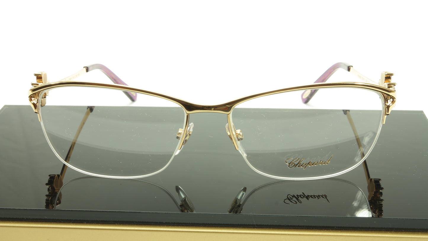 Chopard Eyeglasses Frame VCHA69S 300X Gold Purple Italy Made 55-15-130 - Frame Bay