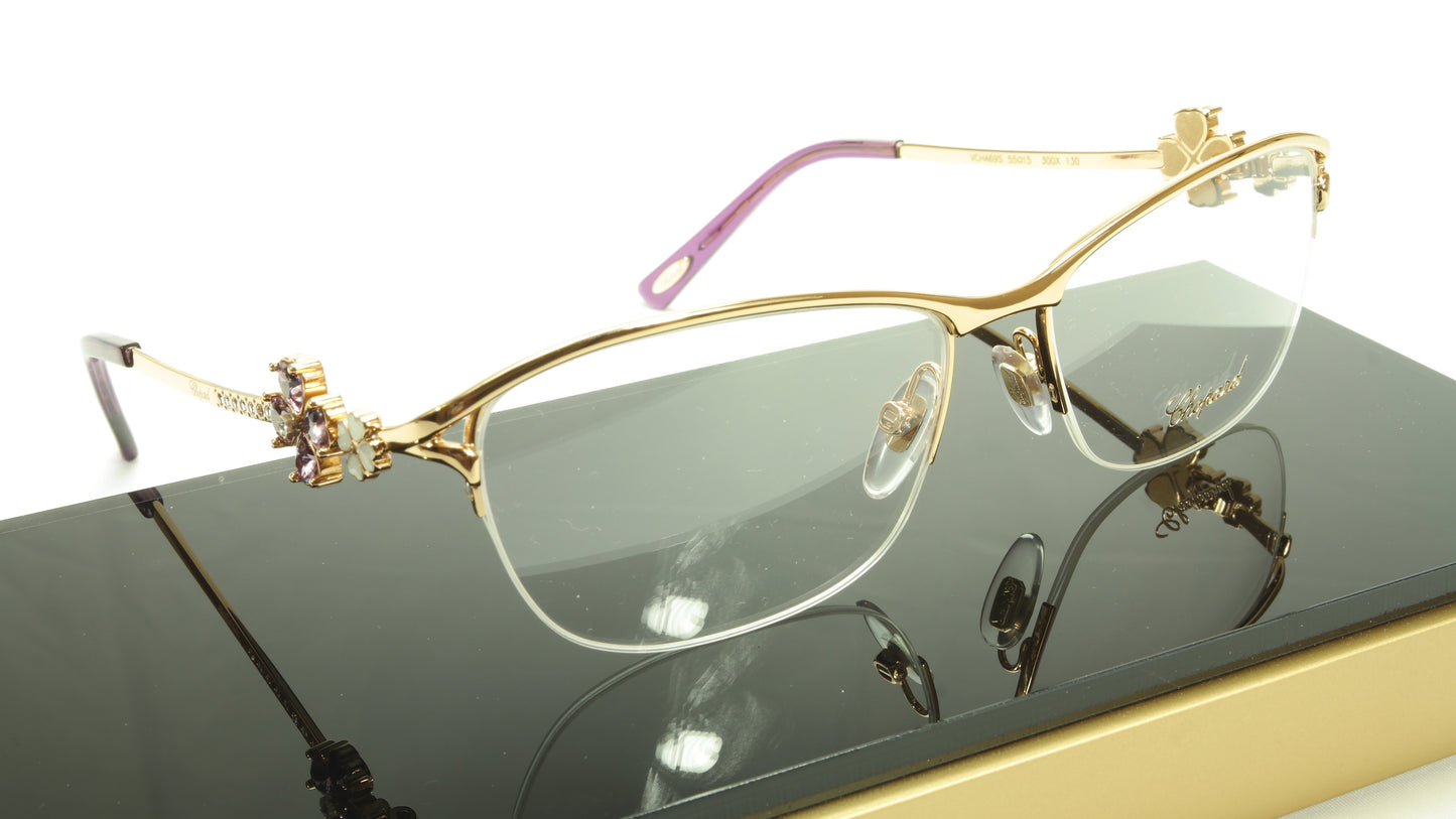 Chopard Eyeglasses Frame VCHA69S 300X Gold Purple Italy Made 55-15-130 - Frame Bay