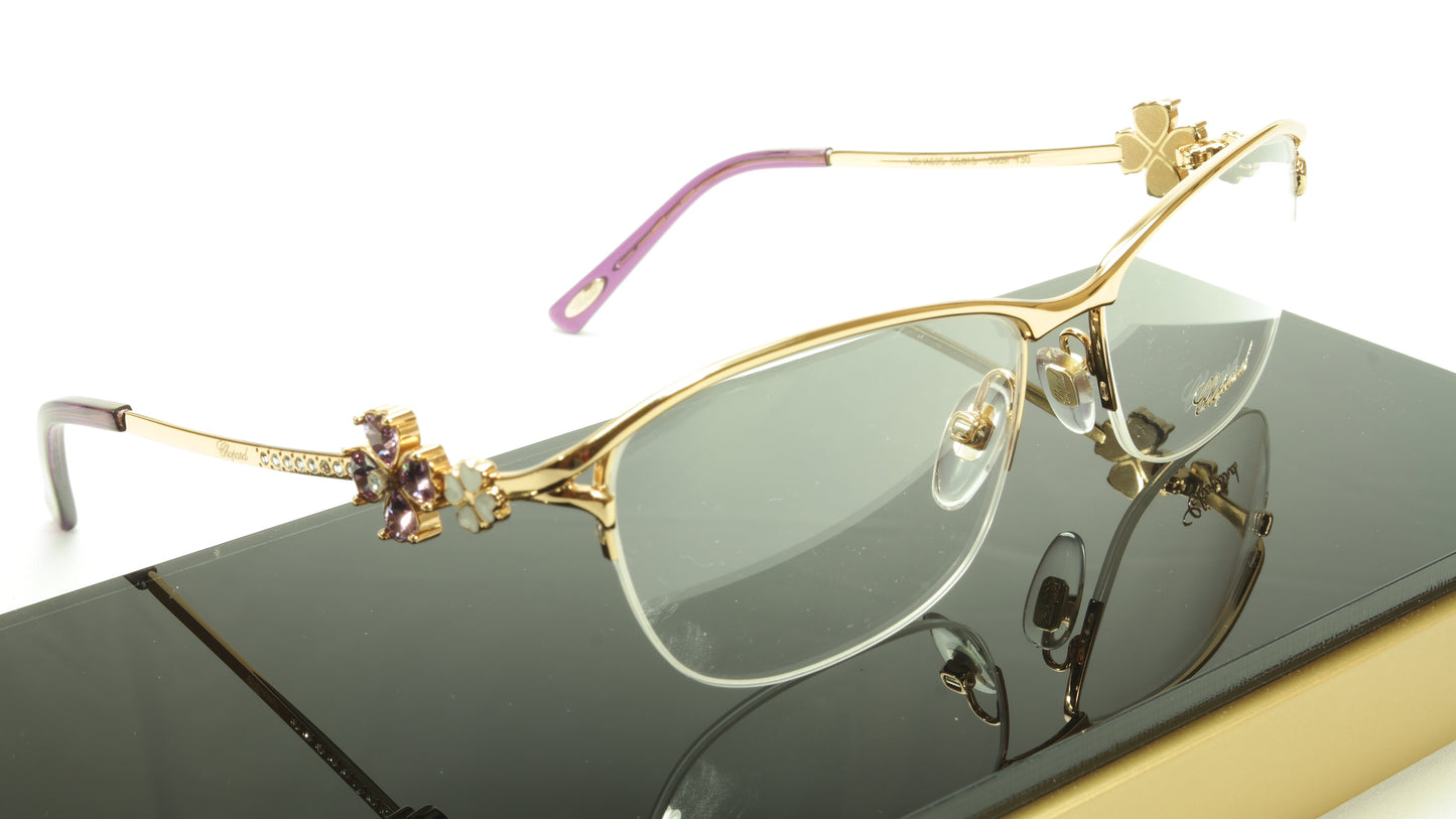 Chopard Eyeglasses Frame VCHA69S 300X Gold Purple Italy Made 55-15-130 - Frame Bay