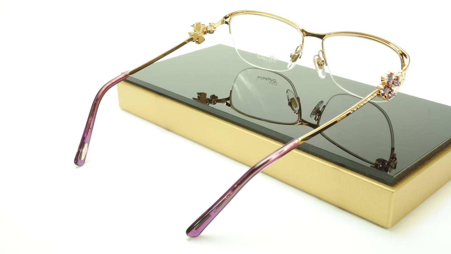 Chopard Eyeglasses Frame VCHA69S 300X Gold Purple Italy Made 55-15-130 - Frame Bay