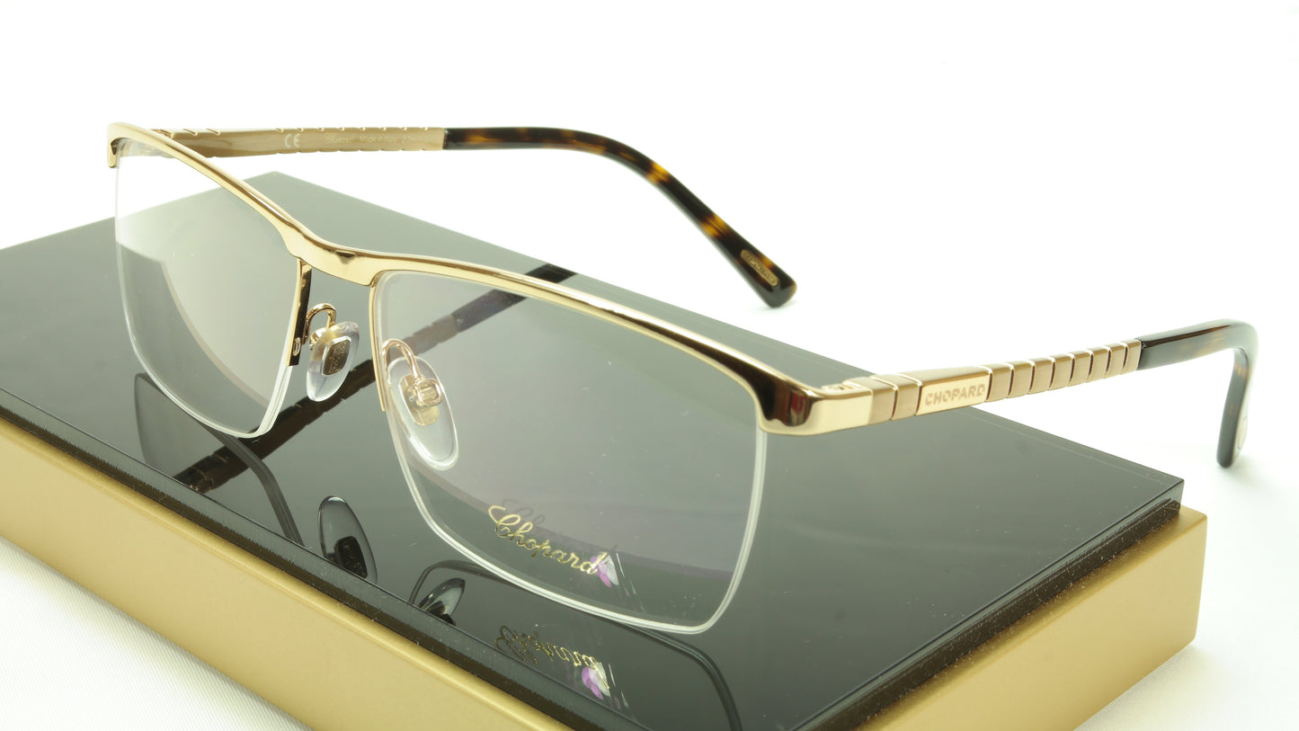 Chopard Eyeglasses Frame VCHA79 0300 Gold Brown Tortoise Italy Made 57-16-140 - Frame Bay