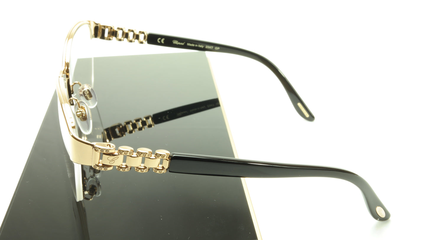 Chopard Eyeglasses Frame VCH A67S 0300 Acetate Black Gold Italy Made 55-17-135 - Frame Bay