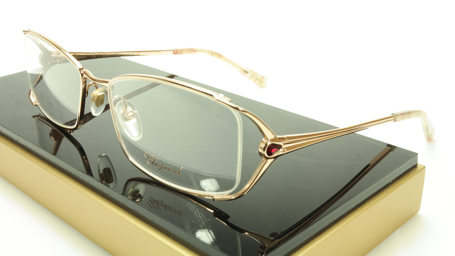 Chopard Eyeglasses Frame VCH 946S 8FCX Gold Plated Metal Italy Made 55-18-135 - Frame Bay