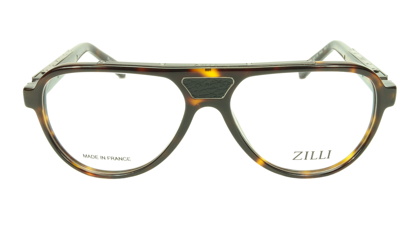 ZILLI Eyeglasses Frame Acetate Leather Titanium France Hand Made ZI 60000 C02 - Frame Bay
