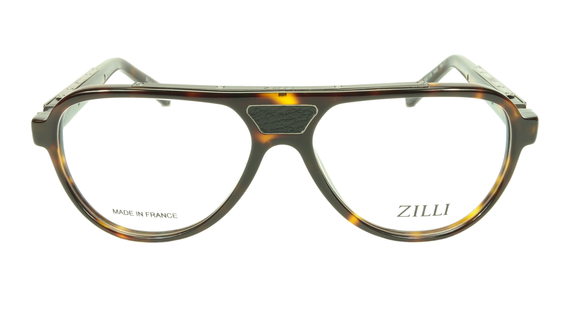 ZILLI Eyeglasses Frame Acetate Leather Titanium France Hand Made ZI 60000 C02 - Frame Bay