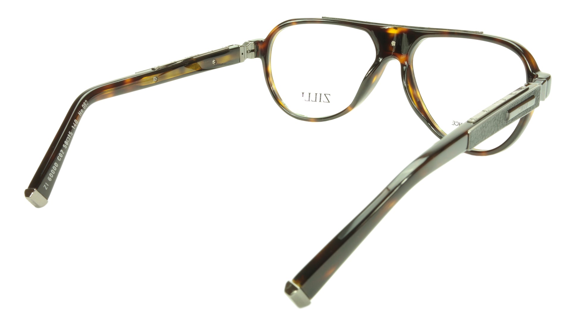 ZILLI Eyeglasses Frame Acetate Leather Titanium France Hand Made ZI 60000 C02 - Frame Bay
