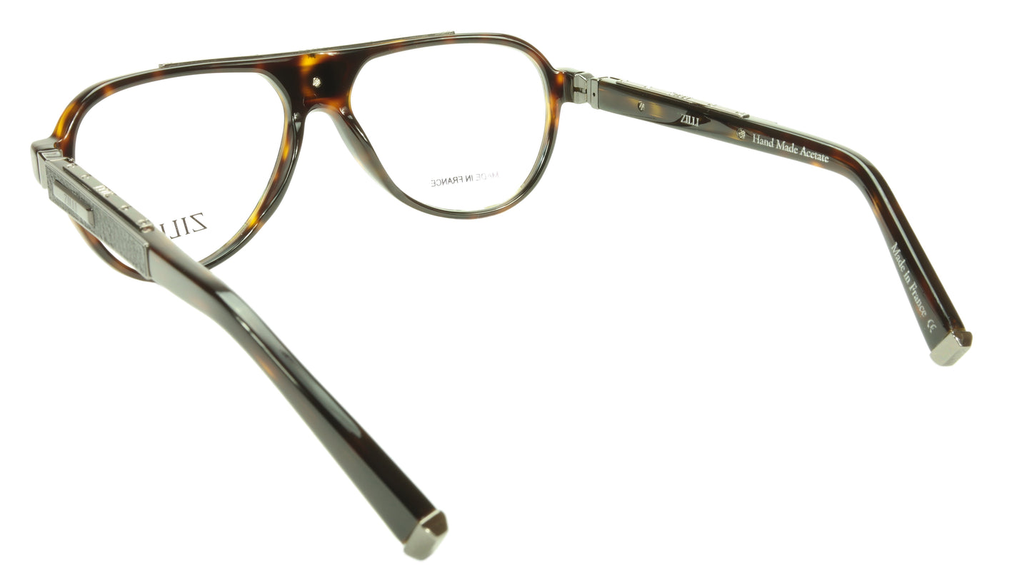 ZILLI Eyeglasses Frame Acetate Leather Titanium France Hand Made ZI 60000 C02 - Frame Bay
