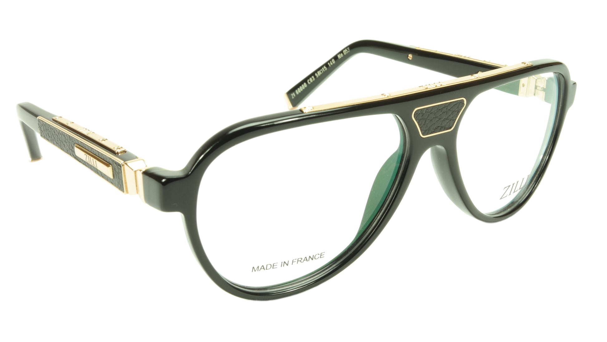 ZILLI Eyeglasses Frame Acetate Leather Titanium France Hand Made ZI 60000 C03 - Frame Bay