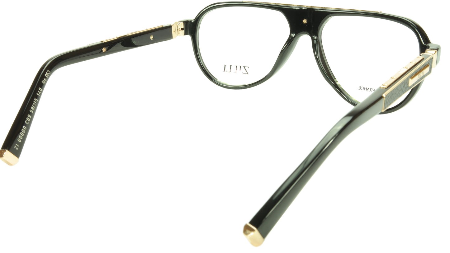 ZILLI Eyeglasses Frame Acetate Leather Titanium France Hand Made ZI 60000 C03 - Frame Bay