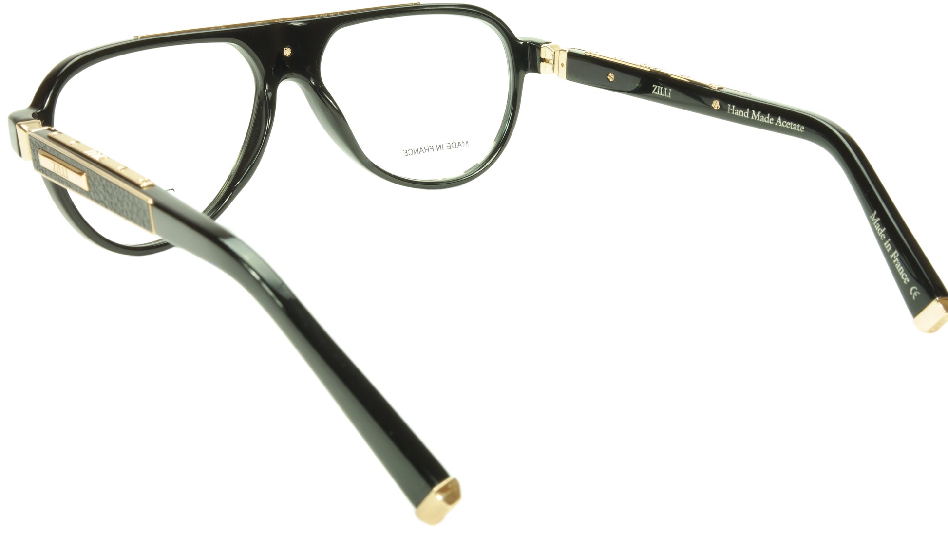 ZILLI Eyeglasses Frame Acetate Leather Titanium France Hand Made ZI 60000 C03 - Frame Bay